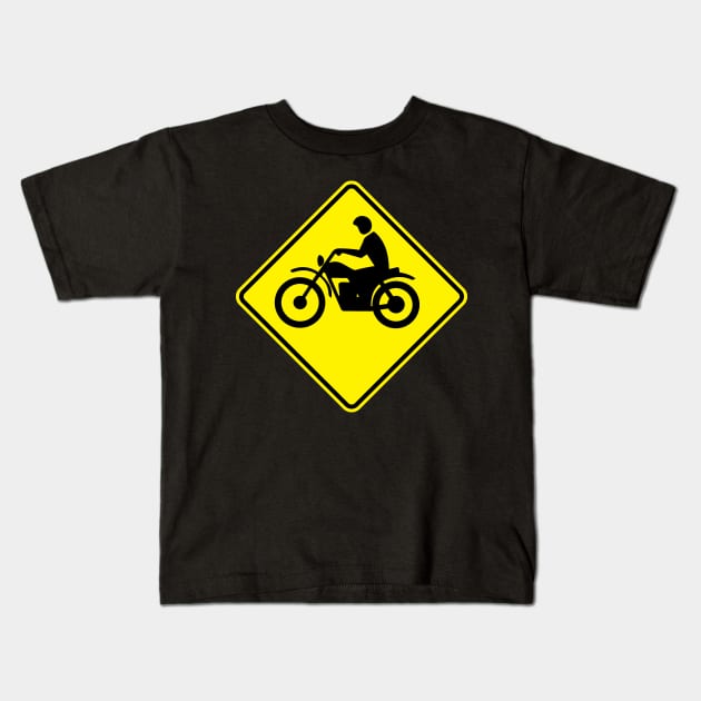 Motorcycle Xing Kids T-Shirt by GloopTrekker